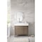 James Martin Vanities Linear 36in Single Vanity, Whitewashed Walnut w/ Glossy White Composite Stone Top 210-V36-WW-GW - alternate 2